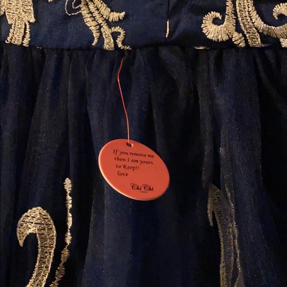 Beautiful embroidered party dress with tulle skirt - Picture 3 of 4